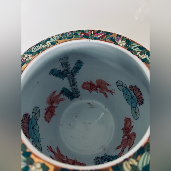 Vintage Chinese Porcelain Fish bowl | Jardiniere | Famille Rose | - Picture 3 of 8